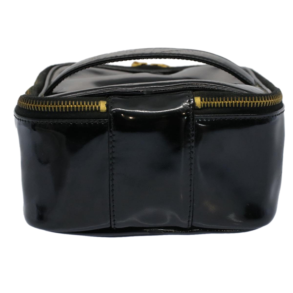CHANEL Vanity Cosmetic Pouch Patent leather Black CC Auth yb378 - Picture 2 of 16